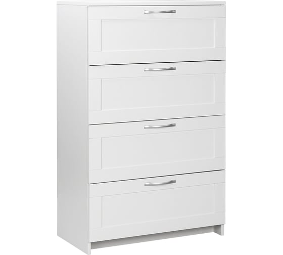 Комод Шведский Стандарт СИРИУС 4 ящика, 78x41x123 см, белый 2.02.02.060.1