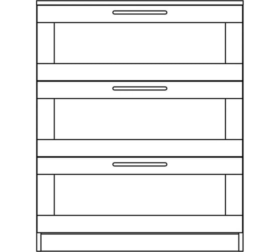 Комод Шведский Стандарт СИРИУС 3 ящика, 78x41x94 см, белый 2.02.02.050.1