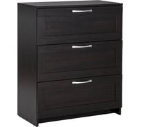 Комод Гуд ЛАКК СИРИУС 3 ящика, 78x41x94 см, черный, дуб венге 2.02.02.050.5