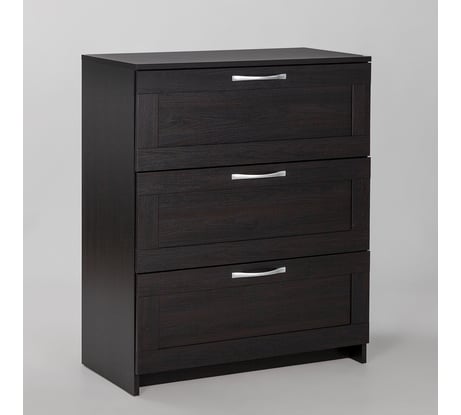 Комод Гуд ЛАКК СИРИУС 3 ящика, 78x41x94 см, черный, дуб венге 2.02.02.050.5