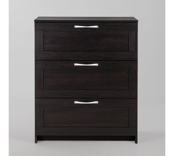 Комод Шведский Стандарт СИРИУС 3 ящика, 78x41x94 см, черный, дуб венге 2.02.02.050.5