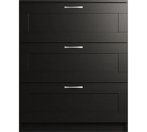 Комод Шведский Стандарт СИРИУС 3 ящика, 78x41x94 см, черный, дуб венге 2.02.02.050.5