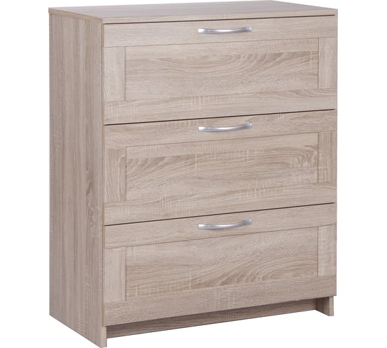 Комод Шведский Стандарт СИРИУС 3 ящика, 78x41x94 см, бежевый, дуб сонома 2.02.02.050.3
