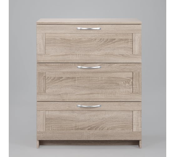 Комод Шведский Стандарт СИРИУС 3 ящика, 78x41x94 см, бежевый, дуб сонома 2.02.02.050.3