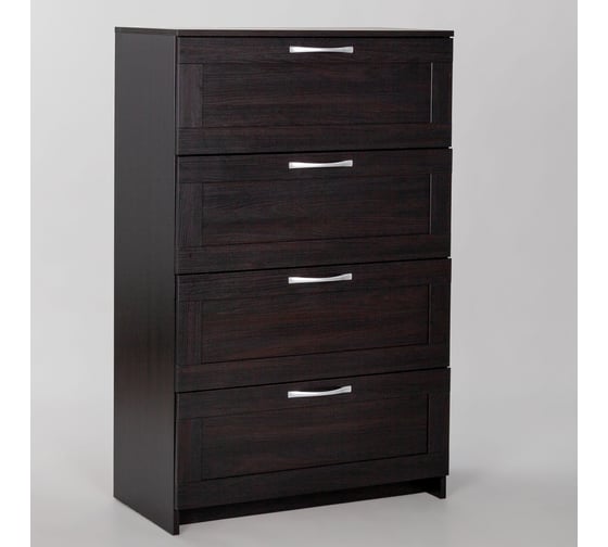 Комод Гуд ЛАКК СИРИУС 4 ящика, 78x41x123 см, черный, дуб венге 2.02.02.060.5 1