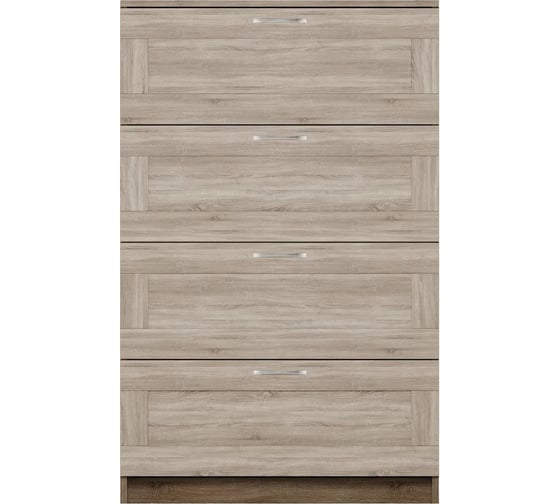 Комод Шведский Стандарт СИРИУС 4 ящика, 78x41x123 см, бежевый, дуб сонома 2.02.02.060.3