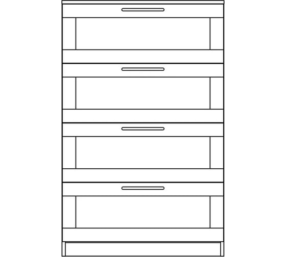 Комод Шведский Стандарт СИРИУС 4 ящика, 78x41x123 см, бежевый, дуб сонома 2.02.02.060.3