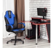 Кресло Tetchair neo 2 (22) 36-6/36-39 кожзам, черный/синий 19573