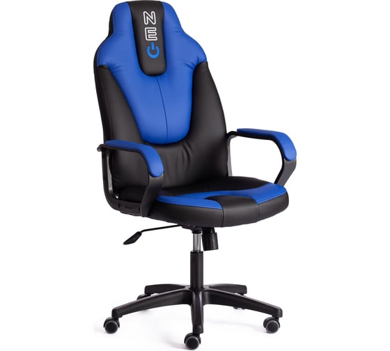 Кресло Tetchair neo 2 (22) 36-6/36-39 кожзам, черный/синий 19573