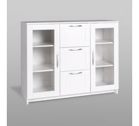 Тумба/комод Гуд ЛАКК СИРИУС 2 двери со стеклом и 3 ящика, 117x41x94 см, белая 2.02.03.380.1