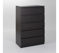 Комод Гуд ЛАКК МАЛЬТА 5 ящиков, 80x48x121 см, черный, дуб венге 2.05.02.090.5