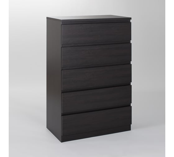 Комод Шведский Стандарт МАЛЬТА 5 ящиков, 80x48x121 см, черный, дуб венге 2.05.02.090.5