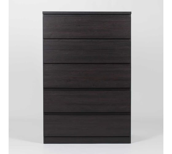 Комод Шведский Стандарт МАЛЬТА 5 ящиков, 80x48x121 см, черный, дуб венге 2.05.02.090.5