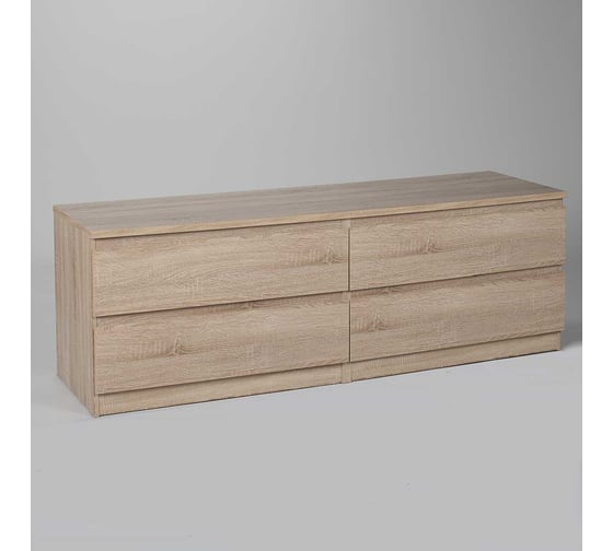 Комод Шведский Стандарт МАЛЬТА 4 ящика, 160x48x54 см, бежевый, дуб сонома 2.05.02.030.3