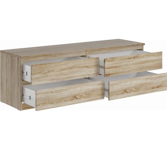 Комод Шведский Стандарт МАЛЬТА 4 ящика, 160x48x54 см, бежевый, дуб сонома 2.05.02.030.3