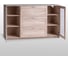 Тумба/комод Гуд ЛАКК СИРИУС 2 двери со стеклом и 3 ящика, 156x41x94 см, бежевая, дуб сонома 2.02.03.370.3 4