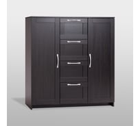 Тумба/комод Гуд ЛАКК СИРИУС 2 двери и 4 ящика, 117x41x123 см, черная, дуб венге 2.02.03.350.5