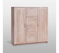 Тумба/комод Гуд ЛАКК СИРИУС 2 двери и 4 ящика, 117x41x123 см, бежевая, дуб сонома 2.02.03.350.3