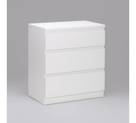 Комод Шведский Стандарт КАСТОР 3 ящика, 65x39x71 см, белый 2.03.02.060.1