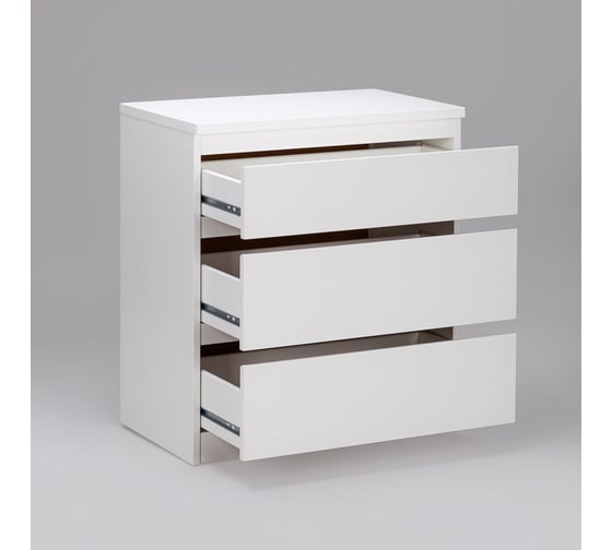 Комод Шведский Стандарт КАСТОР 3 ящика, 65x39x71 см, белый 2.03.02.060.1