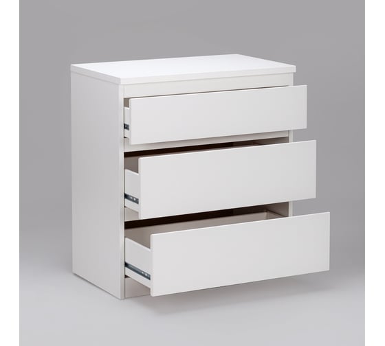 Комод Шведский Стандарт КАСТОР 3 ящика, 65x39x71 см, белый 2.03.02.060.1