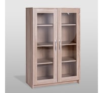 Тумба/комод Гуд ЛАКК СИРИУС 2 двери со стеклом, 78x41x123 см, бежевая, дуб сонома 2.02.03.390.3