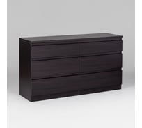 Комод Гуд ЛАКК КАСТОР 6 ящиков, 129x39x71 см, черный, дуб венге 2.03.02.080.5