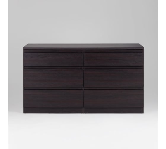 Комод Шведский Стандарт КАСТОР 6 ящиков, 129x39x71 см, черный, дуб венге 2.03.02.080.5