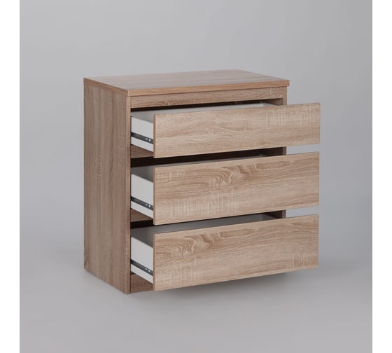 Комод Шведский Стандарт КАСТОР 3 ящика, 65x39x71 см, бежевый, дуб сонома 2.03.02.060.3