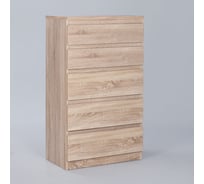 Комод Шведский Стандарт КАСТОР 5 ящиков, 65x39x111 см, бежевый, дуб сонома 2.03.02.070.3