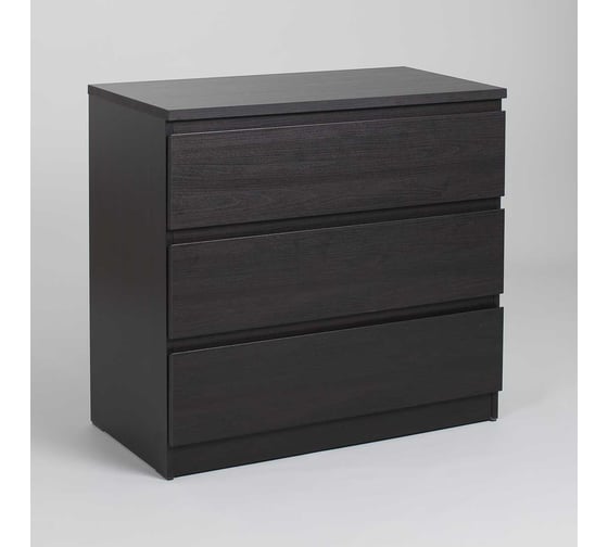 Комод Шведский Стандарт МАЛЬТА 3 ящика, 80x48x76 см, черный, дуб венге 2.05.02.040.5