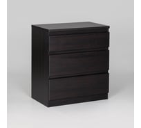 Комод Гуд ЛАКК КАСТОР 3 ящика, 65x39x71 см, черный, дуб венге 2.03.02.060.5