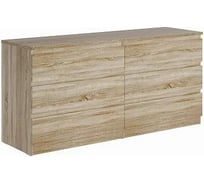 Комод Шведский Стандарт МАЛЬТА 6 ящиков, 160x48x76 см, бежевый, дуб сонома 2.05.02.060.3