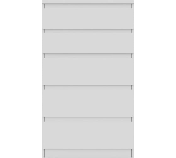Комод Шведский Стандарт КАСТОР 5 ящиков, 65x39x111 см, белый 2.03.02.070.1