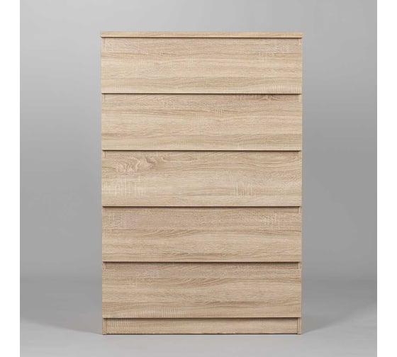 Комод Шведский Стандарт МАЛЬТА 5 ящиков, 80x48x121 см, бежевый, дуб сонома 2.05.02.090.3