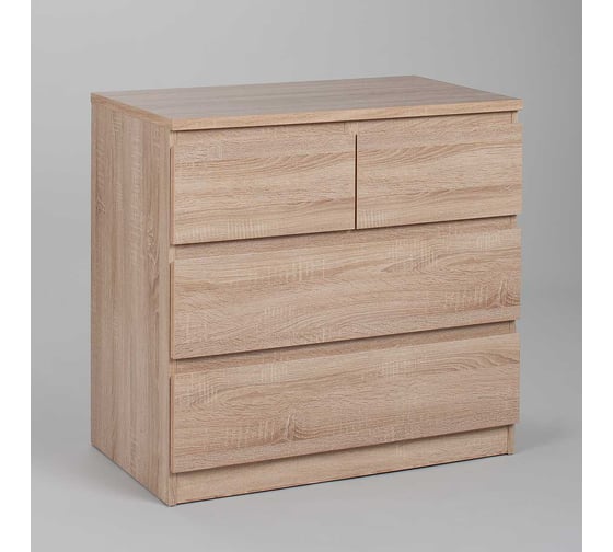 Комод Шведский Стандарт МАЛЬТА 4 ящика, 80x48x76 см, бежевый, дуб сонома 2.05.02.050.3