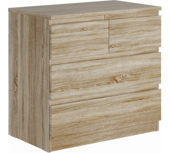 Комод Шведский Стандарт МАЛЬТА 4 ящика, 80x48x76 см, бежевый, дуб сонома 2.05.02.050.3