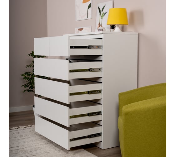 Комод Гуд ЛАКК МАЛЬТА 6 ящиков, 80x48x121 см, белый 2.05.02.100.1