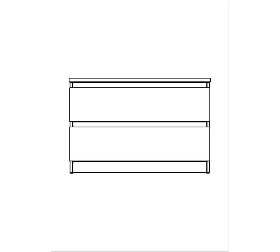 Комод Шведский Стандарт МАЛЬТА 2 ящика, 80x48x54, черный, дуб венге 2.05.02.020.5
