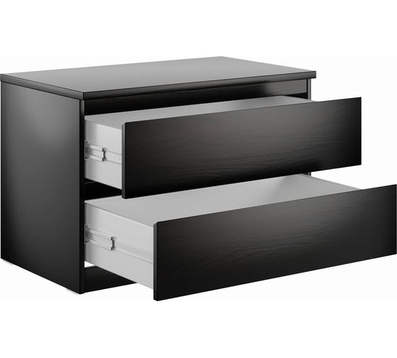 Комод Шведский Стандарт МАЛЬТА 2 ящика, 80x48x54, черный, дуб венге 2.05.02.020.5