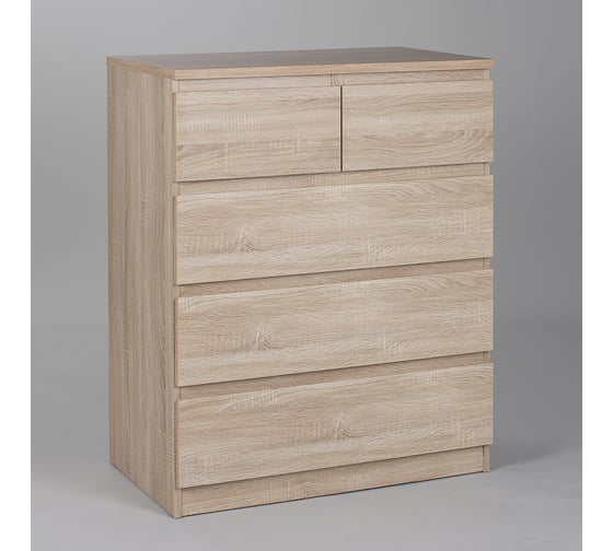 Комод Шведский Стандарт МАЛЬТА 5 ящиков, 80x48x98 см, бежевый, дуб сонома 2.05.02.080.3