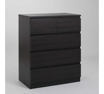 Комод Гуд ЛАКК МАЛЬТА 5 ящиков, 80x48x98 см, черный, дуб венге 2.05.02.080.5