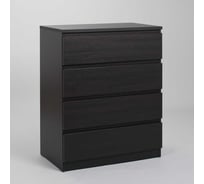 Комод Гуд ЛАКК МАЛЬТА 4 ящика, 80x48x98 см, черный, дуб венге 2.05.02.070.5