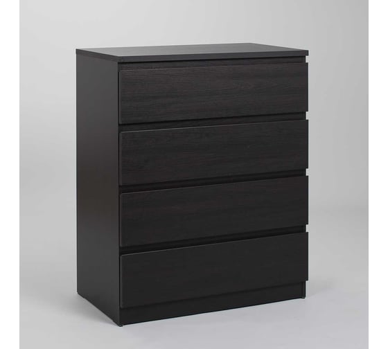 Комод Шведский Стандарт МАЛЬТА 4 ящика, 80x48x98 см, черный, дуб венге 2.05.02.070.5