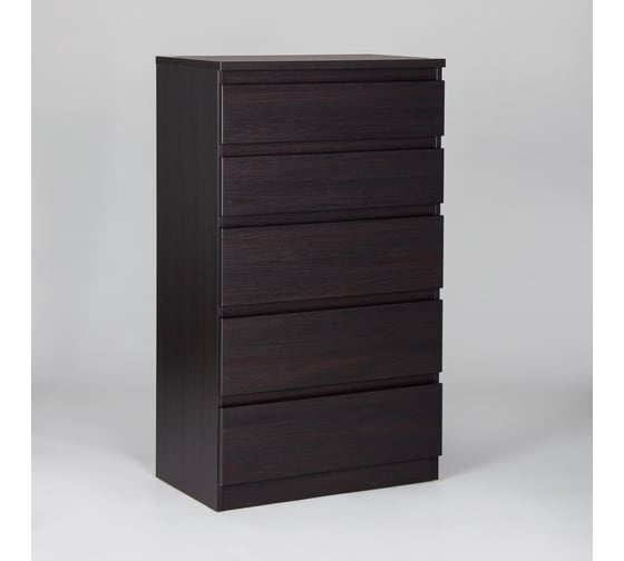 Комод Шведский Стандарт КАСТОР 5 ящиков, 65x39x111 см, черный, дуб венге 2.03.02.070.5