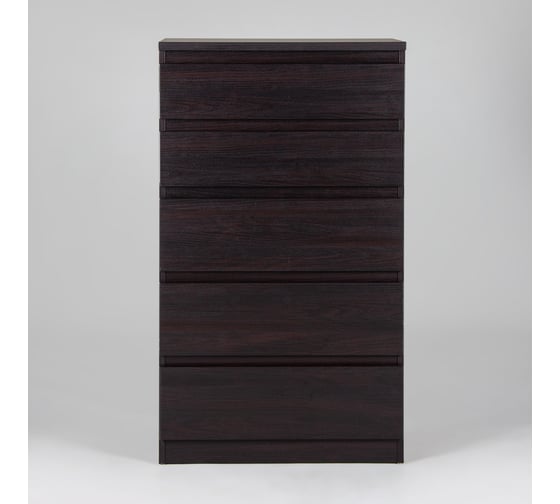 Комод Шведский Стандарт КАСТОР 5 ящиков, 65x39x111 см, черный, дуб венге 2.03.02.070.5