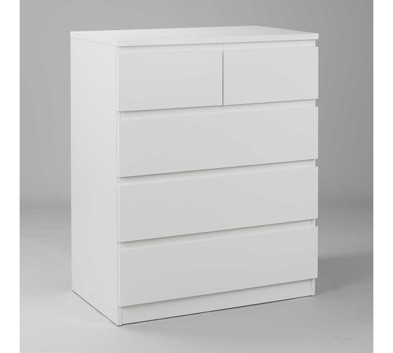Комод Шведский Стандарт МАЛЬТА 5 ящиков, 80x48x98 см, белый 2.05.02.080.1