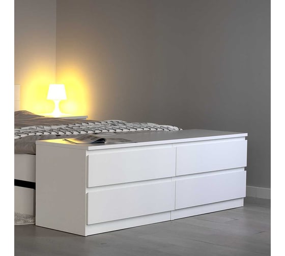 Комод Шведский Стандарт МАЛЬТА 4 ящика, 160x48x54 см, белый 2.05.02.030.1