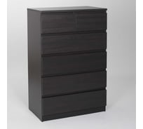 Комод Гуд ЛАКК МАЛЬТА 6 ящиков, 80x48x121 см, черный, дуб венге 2.05.02.100.5