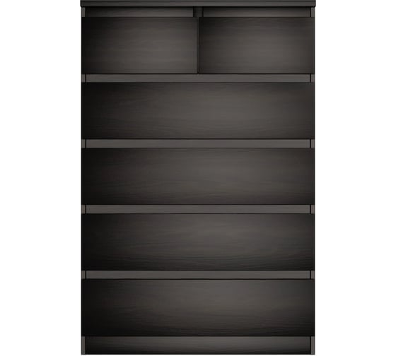 Комод Шведский Стандарт МАЛЬТА 6 ящиков, 80x48x121 см, черный, дуб венге 2.05.02.100.5